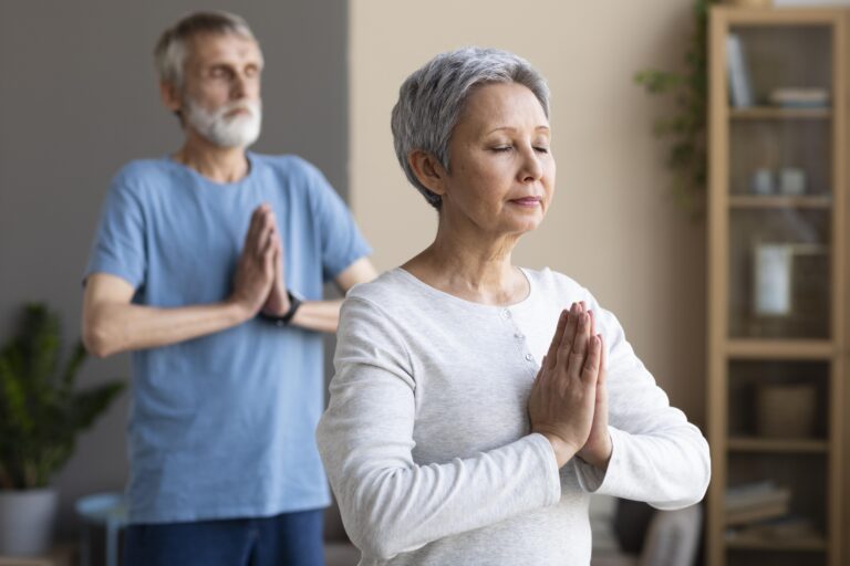 Guided Meditation for seniors at Aayu Geriatics